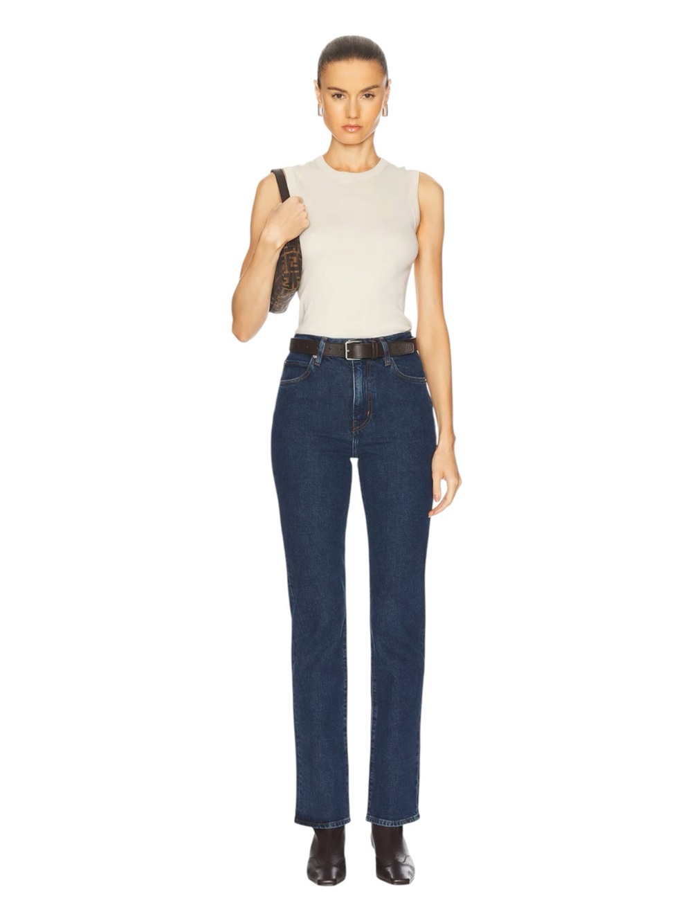 NWT FRAME Denim The Ruler High Rise Straight Leg Jeans in Written Size 34